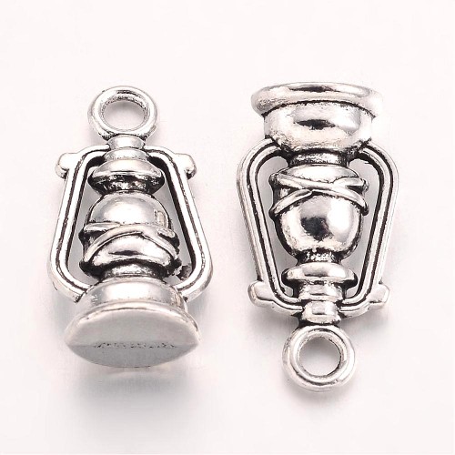 ZM402 Zawieszka metalowa lampa natfowa 10x20mm 5szt stare srebro