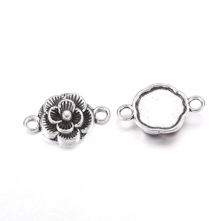 LAC404 Łącznik metalowy ozdobny 19x12mm 5szt. kwiatek kwiatuszek