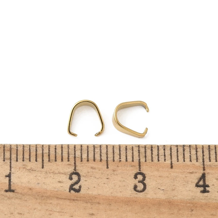 LAP159 Krawatka podwieszka 2,3x6x6mm 2szt do wisiorków stal nierdzewna IP złota 18K