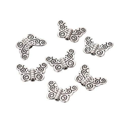 PRM664 Przekładka metalowa ozdobna motylek 15x11mm 10szt stare srebro
