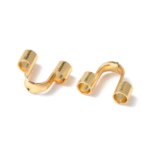 KRZ124 Zakończenia ochronne linki 1,5mm podkówki 6x5mm 10szt stal nierdzewna złote 18K