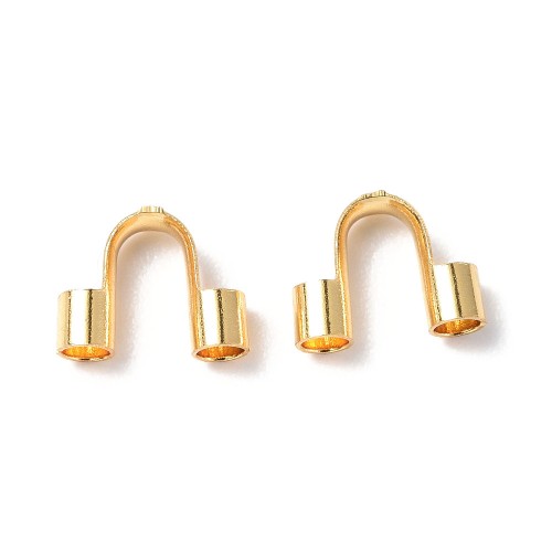 KRZ124 Zakończenia ochronne linki 1,5mm podkówki 6x5mm 10szt stal nierdzewna złote 18K