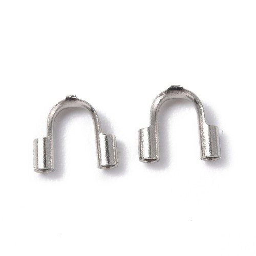 KRZ125 Zakończenia ochronne linki 0,8mm podkówki 6,5x4,5mm 10szt stal nierdzewna