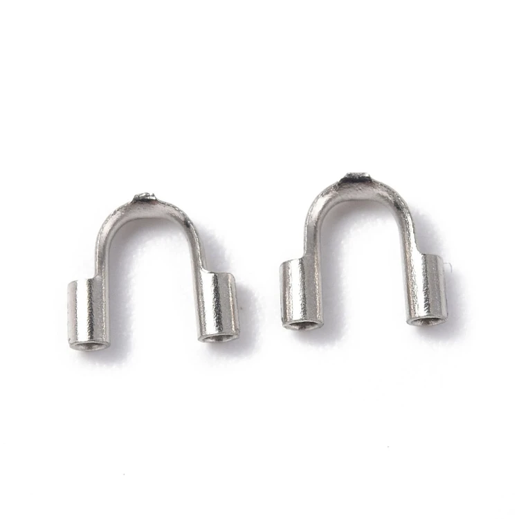 KRZ125 Zakończenia ochronne linki 0,8mm podkówki 6,5x4,5mm 10szt stal nierdzewna