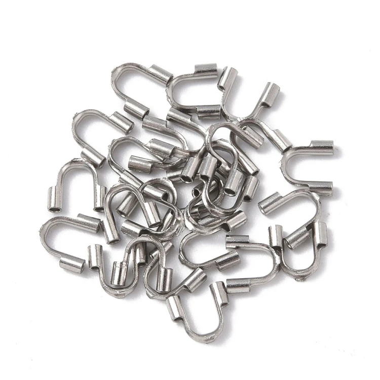 KRZ125 Zakończenia ochronne linki 0,8mm podkówki 6,5x4,5mm 10szt stal nierdzewna