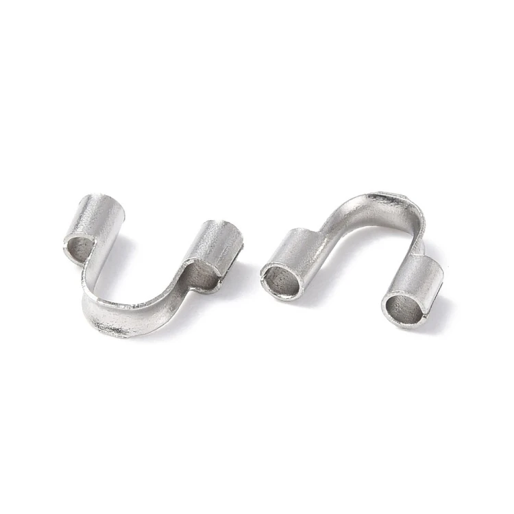 KRZ126 Zakończenia ochronne linki 1mm podkówki 5,3x5mm 10szt stal nierdzewna