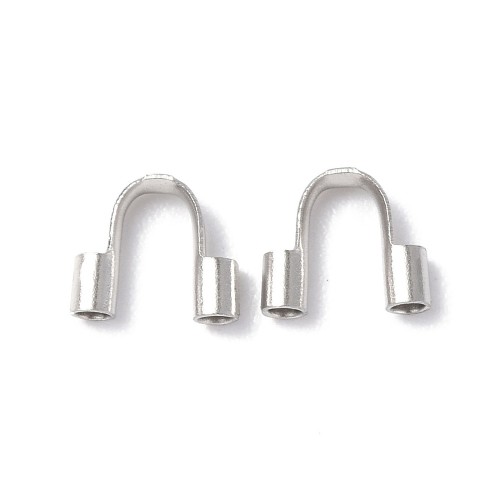 KRZ126 Zakończenia ochronne linki 1mm podkówki 5,3x5mm 10szt stal nierdzewna