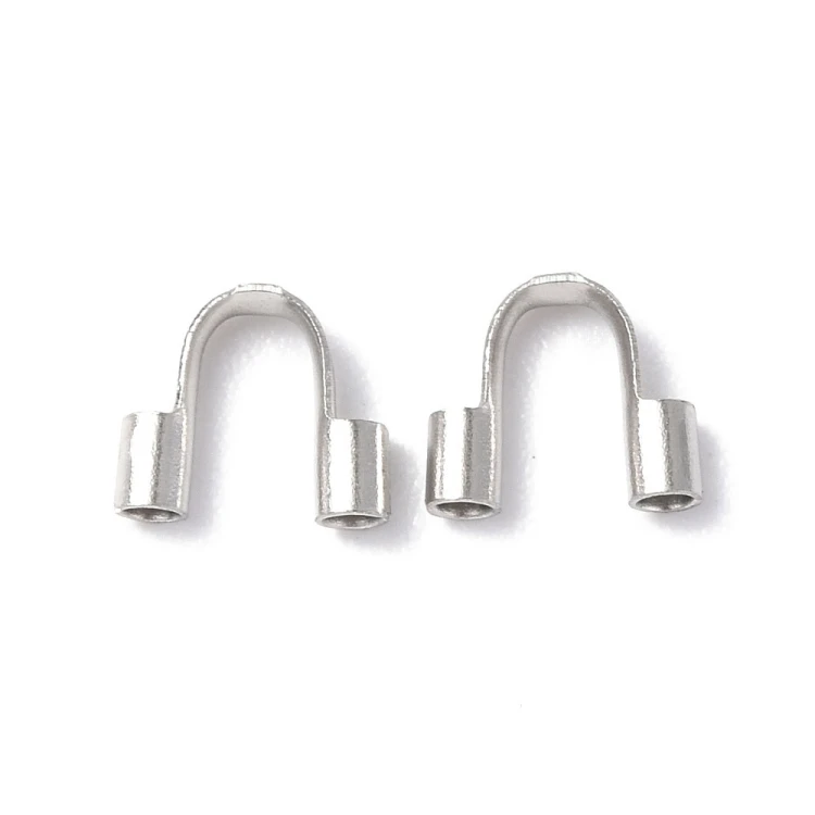 KRZ126 Zakończenia ochronne linki 1mm podkówki 5,3x5mm 10szt stal nierdzewna