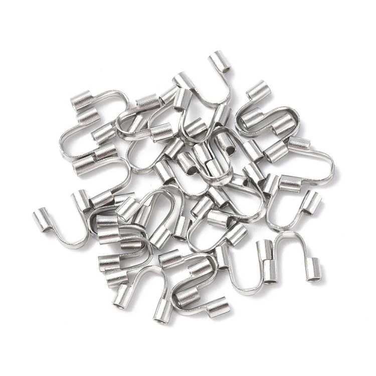 KRZ126 Zakończenia ochronne linki 1mm podkówki 5,3x5mm 10szt stal nierdzewna