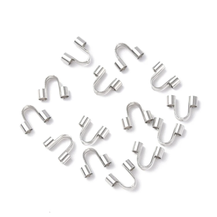 KRZ127 Zakończenia ochronne linki 1,5mm podkówki 6,2x5,2mm 10szt stal nierdzewna