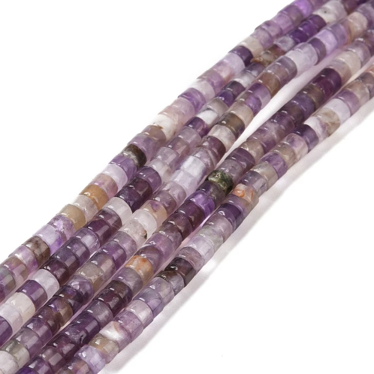 AM57 Ametyst kamień naturalny koraliki dyski heishi 4x2mm sznur 155szt