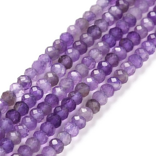 AM58 Ametyst kamień naturalny koraliki oponki 3x2mm fasetowane rondelle sznur 165szt