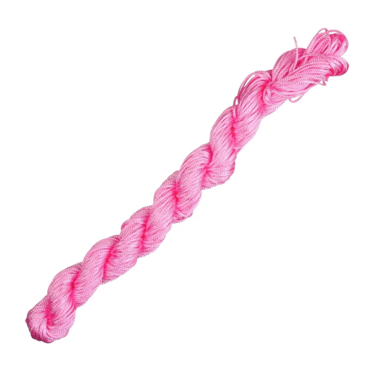 szn61 Sznurek pleciony nylonowy 1mm 24m - różowy