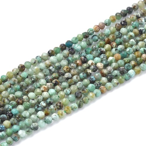JAS97 Jaspis African Turquoise koraliki kule fasetowane 3mm sznur 125szt