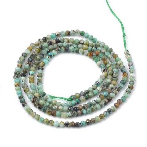 JAS97 Jaspis African Turquoise koraliki kule fasetowane 3mm sznur 125szt