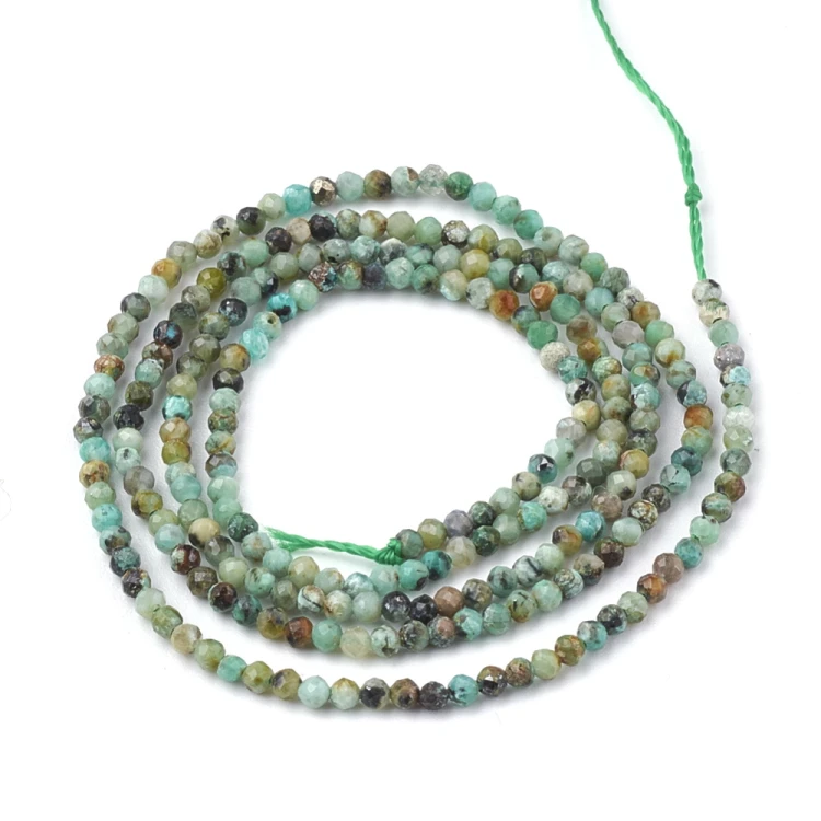 JAS97 Jaspis African Turquoise koraliki kule fasetowane 3mm sznur 125szt