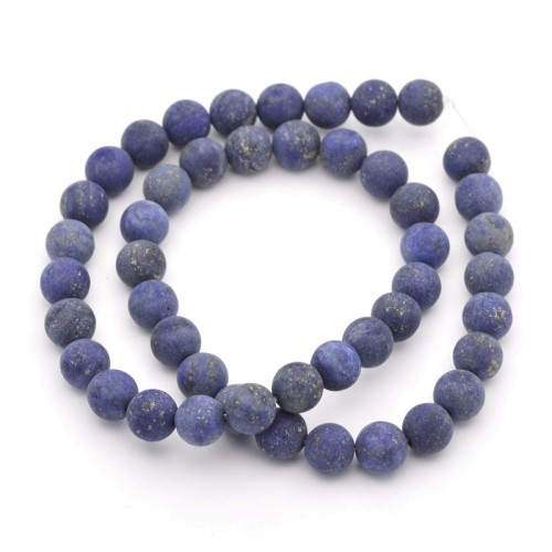LAZ23 Lapis (Lazuryt) kamień naturalny koraliki kule 8mm matowe sznur 46szt.
