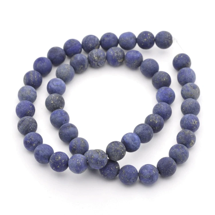 LAZ23 Lapis (Lazuryt) kamień naturalny koraliki kule 8mm matowe sznur 46szt.