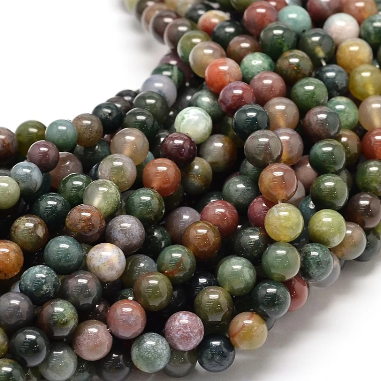 AGP171 Indian Agat indyjski kamień naturalny koraliki kule 4mm sznur 87szt