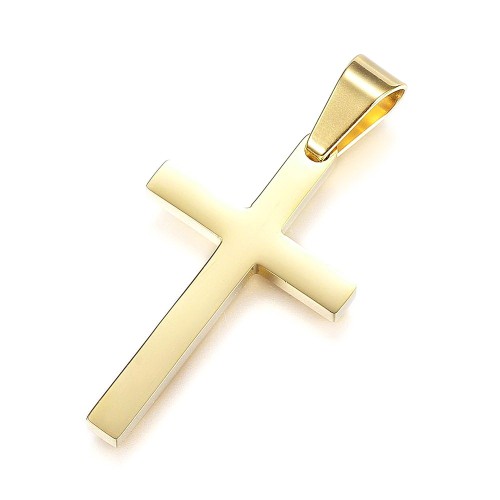 ZSS415 Zawieszka do biżuterii krzyż krzyżyk 20x32mm stal nierdzewna - złoty 18K