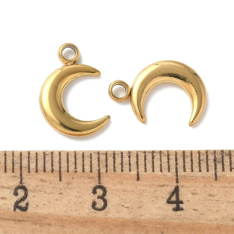 ZSS416 Zawieszka do biżuterii stal nierdzewna księżyc 9x13mm IP złoty 18K