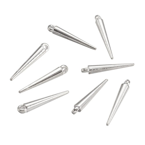 ZM404 Zawieszka metalowa do biżuterii kolec kolce 3x21mm gothic 5szt - srebrne