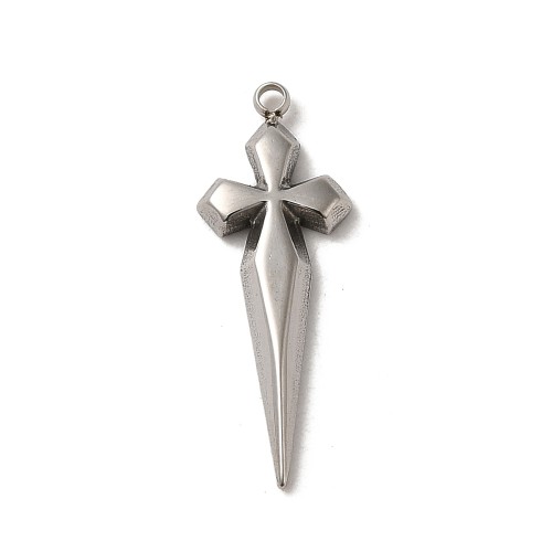 ZSS421 Zawieszka do biżuterii krzyż sztylet 8x22mm punk gotyk stal nierdzewna