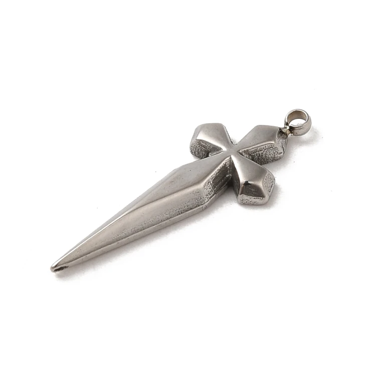 ZSS421 Zawieszka do biżuterii krzyż sztylet 8x22mm punk gotyk stal nierdzewna