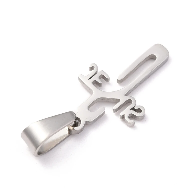 ZSS423 Zawieszka do biżuterii krzyż krzyżyk Jezus 12x21mm stal nierdzewna
