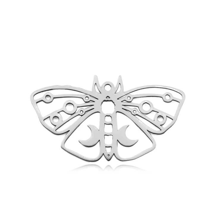 ZSS424 Zawieszka do biżuterii owad ćma motyl 36x20mm punk gotyk stal nierdzewna