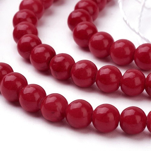 JAD161 Jadeit Mashan kamień naturalny koraliki kule 4mm sznur 92szt czerwony