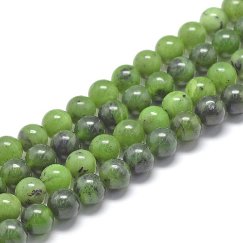 JAD164 Jadeit kanadyjski kamień naturalny koraliki kule 8mm sznur 48szt.