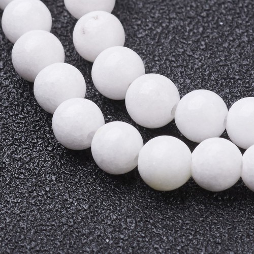 JAD166 Jadeit Mashan kamień naturalny koraliki kule 4mm sznur 92szt biały