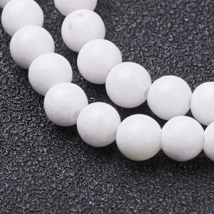 JAD166 Jadeit Mashan kamień naturalny koraliki kule 4mm sznur 92szt biały