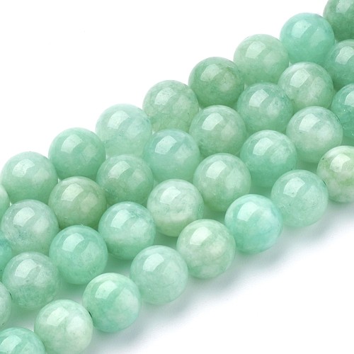 JAD169 Jadeit Birmański Myanmar kamień naturalny koraliki kule 8mm sznur 46szt.