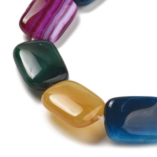 AGP176 Agat pasiasty kamień naturalny koraliki prostokąty 13x18mm