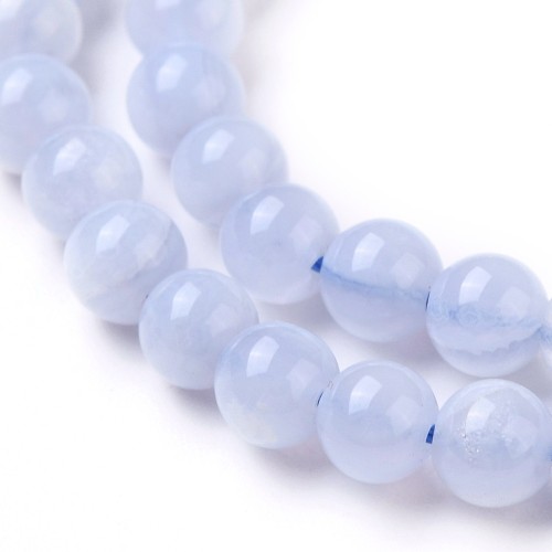 AGP180 Agat koronkowy niebieski kamień naturalny koraliki kule 4mm grad.AA