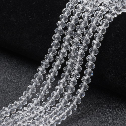 KFR183 Koraliki szklane rondelle 4x3,5mm kryształki fasetowane 110szt crystal