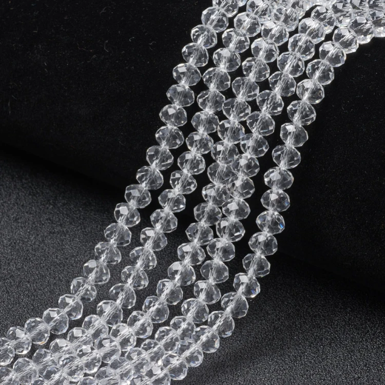 KFR183 Koraliki szklane rondelle 4x3,5mm kryształki fasetowane 110szt crystal