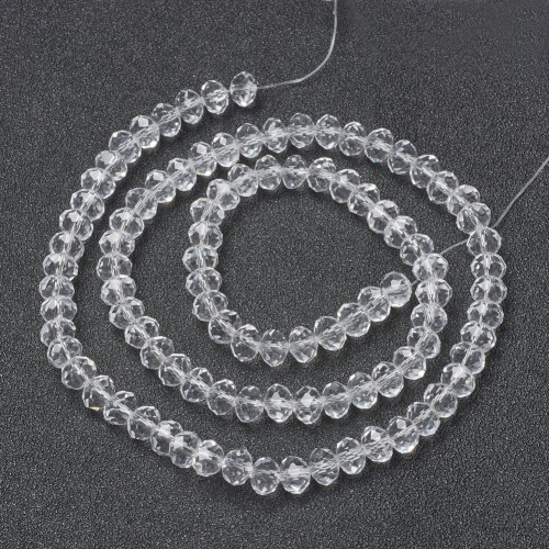 KFR183 Koraliki szklane rondelle 4x3,5mm kryształki fasetowane 110szt crystal