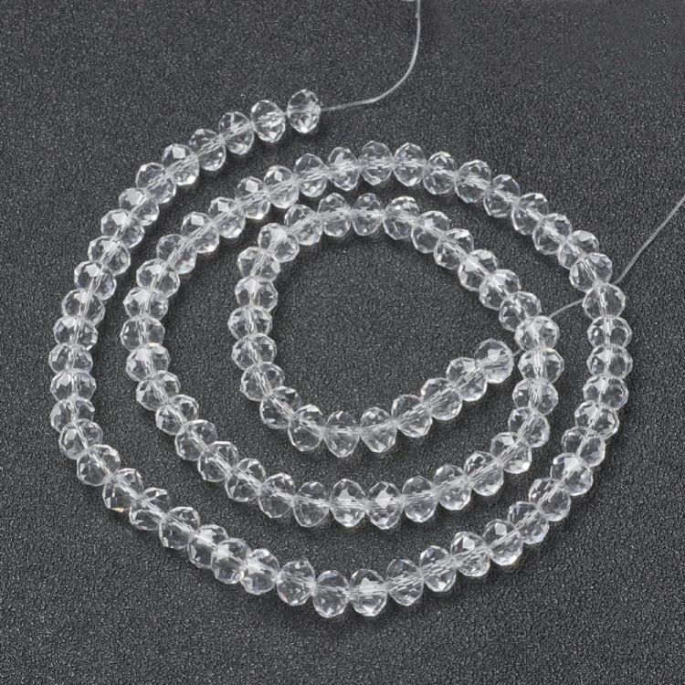 KFR183 Koraliki szklane rondelle 4x3,5mm kryształki fasetowane 110szt crystal
