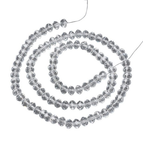 KFR183 Koraliki szklane rondelle 4x3,5mm kryształki fasetowane 110szt crystal