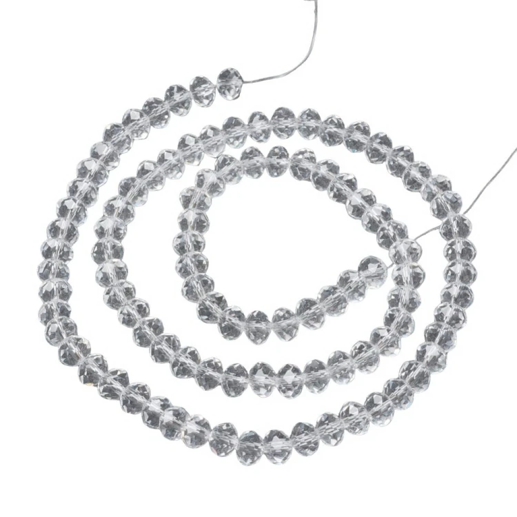 KFR183 Koraliki szklane rondelle 4x3,5mm kryształki fasetowane 110szt crystal