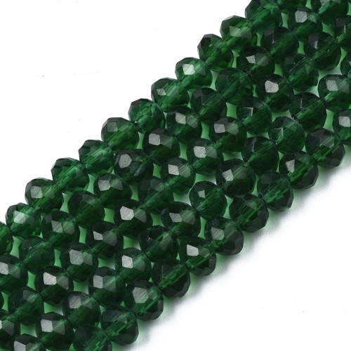KFR184 Koraliki szklane rondelle 4x3,5mm kryształki fasetowane 110szt c.zielone