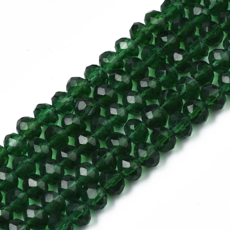 KFR184 Koraliki szklane rondelle 4x3,5mm kryształki fasetowane 110szt c.zielone