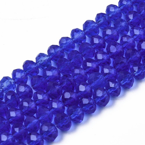 KFR186 Koraliki szklane rondelle 4x3,5mm kryształki fasetowane 110szt niebieski