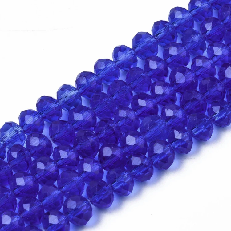 KFR186 Koraliki szklane rondelle 4x3,5mm kryształki fasetowane 110szt niebieski