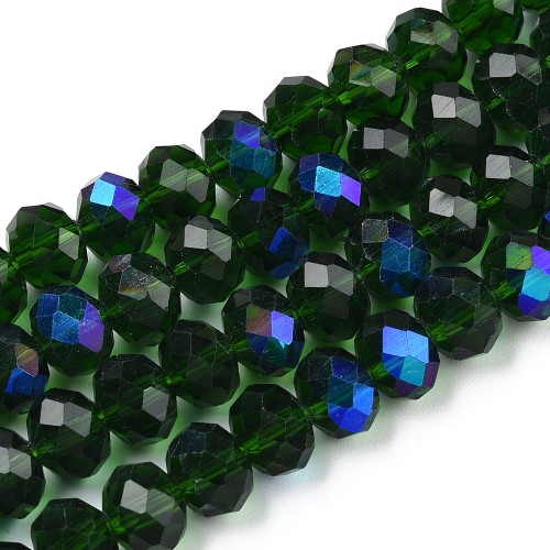 KFR202 Koraliki szklane rondelle 4x3,5mm kryształki fasetowane 110szt c.zielone AB