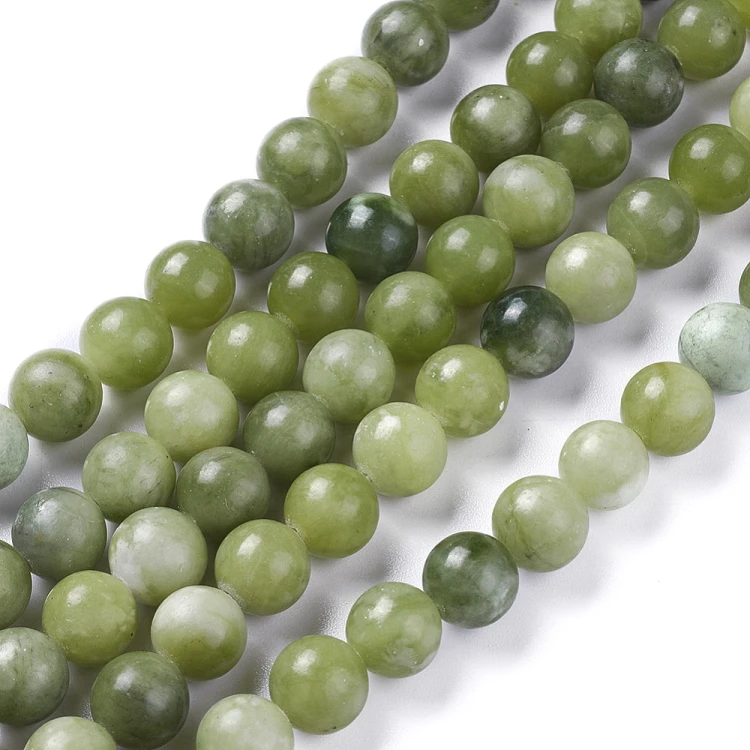 JAD174 Jadeit Taiwan kamień naturalny koraliki kule 8mm sznur 46szt zielony
