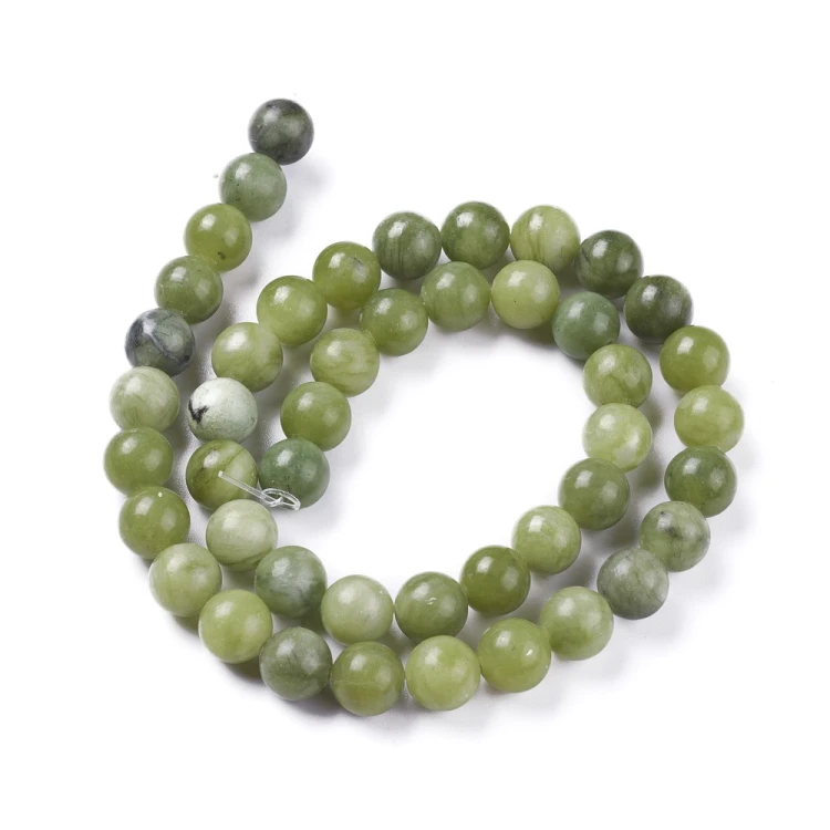 JAD174 Jadeit Taiwan kamień naturalny koraliki kule 8mm sznur 46szt zielony